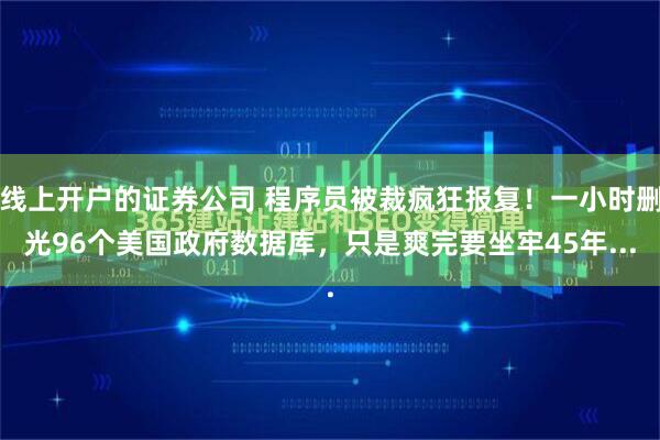 线上开户的证券公司 程序员被裁疯狂报复！一小时删光96个美国政府数据库，只是爽完要坐牢45年...